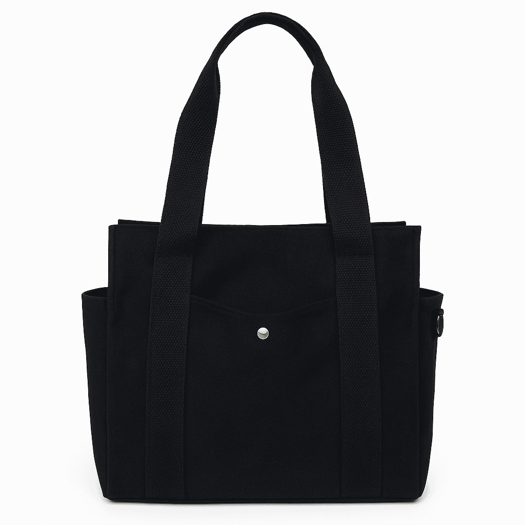 eco friendly canvas tote with structured silhouette