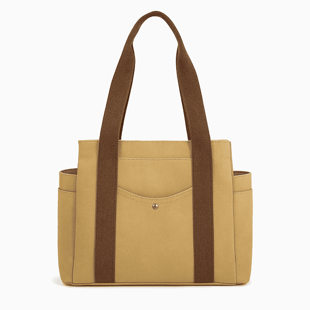 minimalist canvas tote bag with wide comfortable handles