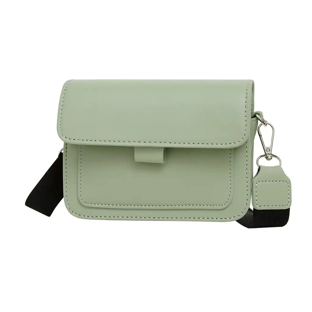Classic Faux Leather Crossbody Bag Green