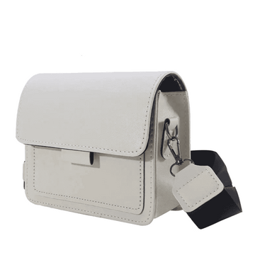 classic faux leather crossbody bag with flap closure