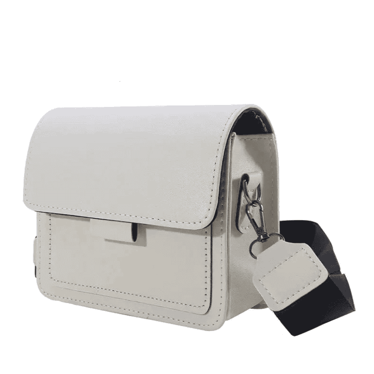 classic faux leather crossbody bag with flap closure