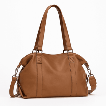 Faux Leather Shoulder Tote Bag – Large Handbag with Top Handles & Crossbody Strap