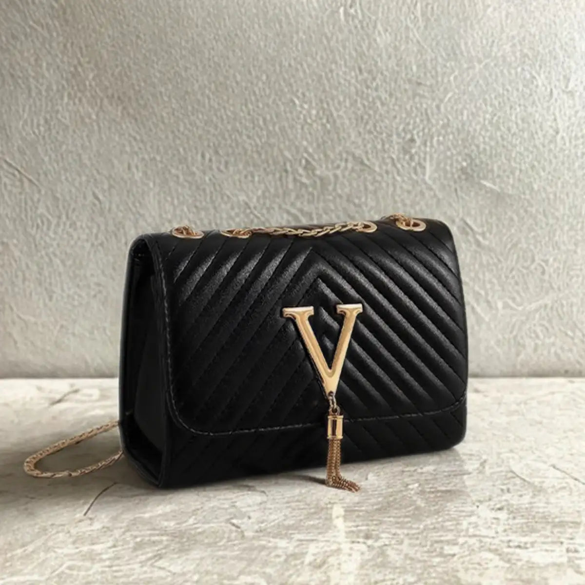compact quilted crossbody purse for parties and evenings black