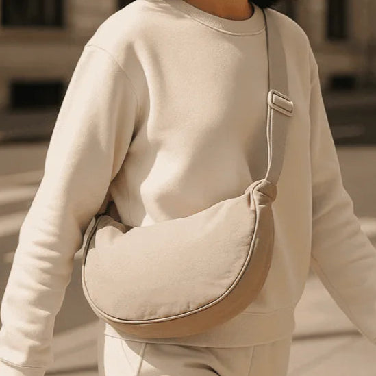 Nylon Crossbody Shoulder Bag White