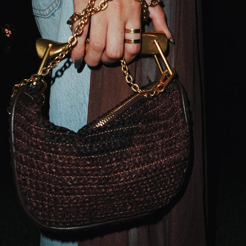 bohemian straw half moon shoulder purse for summer outfits