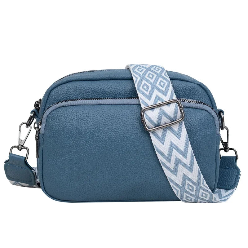 compact faux leather shoulder bag with modern design