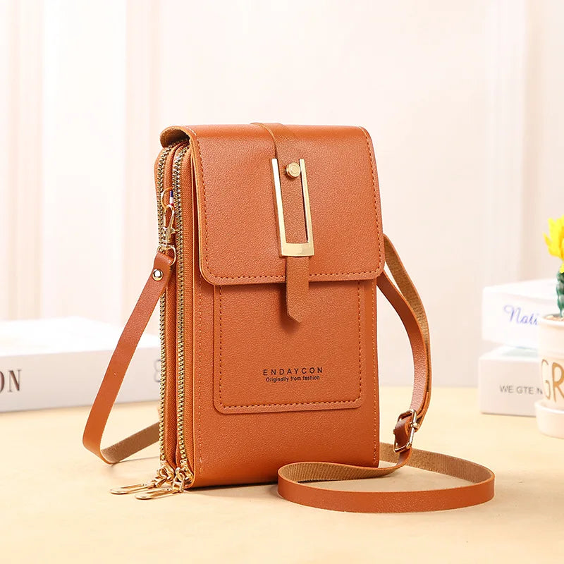 ladies crossbody wallet purse with touchscreen phone window