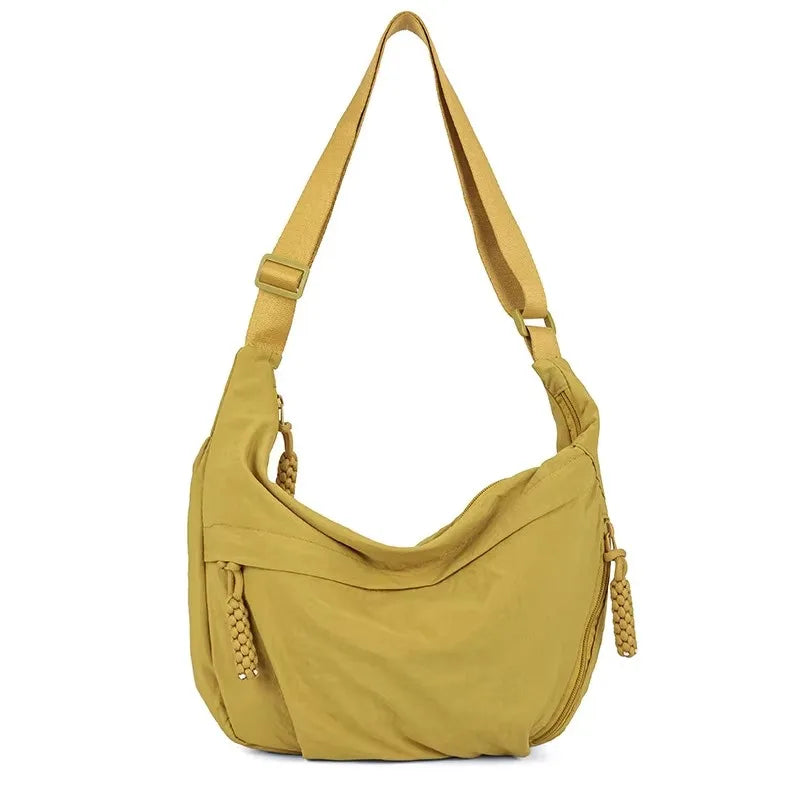 Versatile Nylon Shoulder Bag – Lightweight Crossbody Hobo Tote
