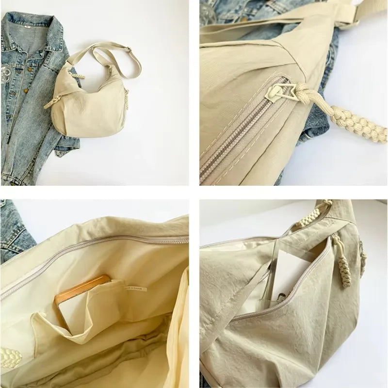 Versatile Nylon Shoulder Bag – Lightweight Crossbody Hobo Tote