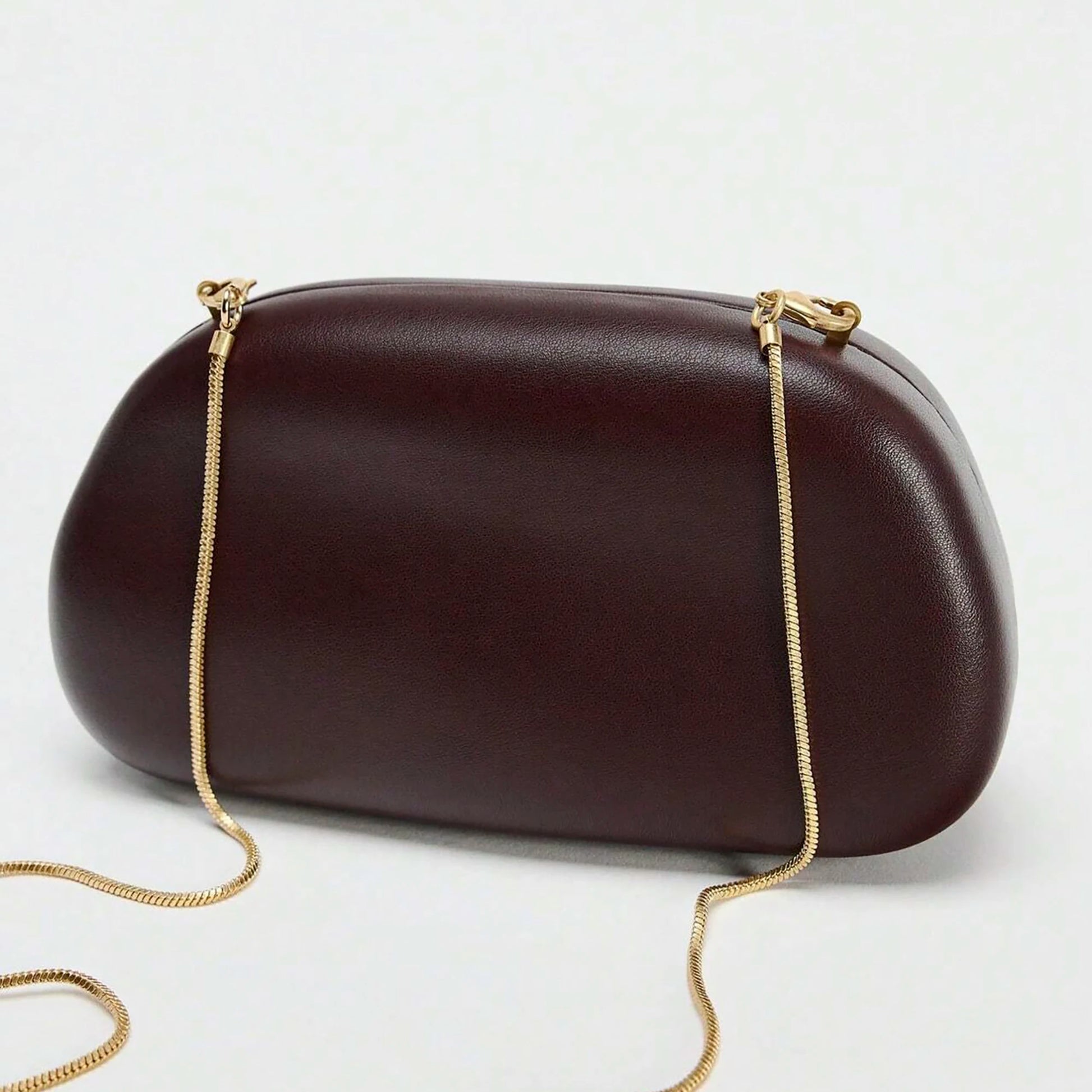 glamorous vegan leather hard case bridal clutch bag