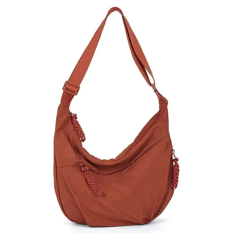 Versatile Nylon Shoulder Bag – Lightweight Crossbody Hobo Tote