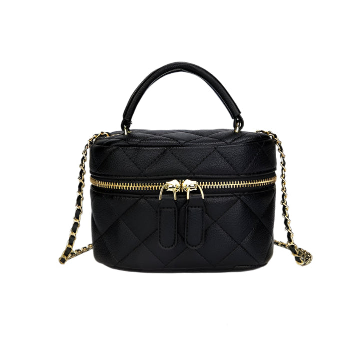 mini quilted crossbody bag with chain strap