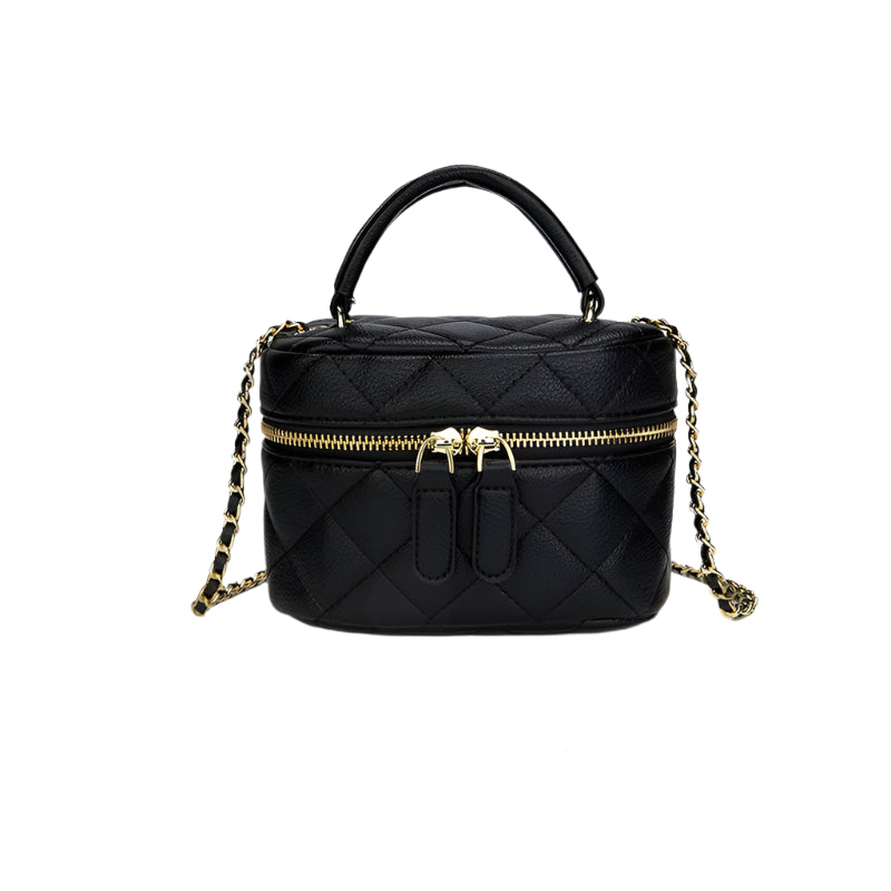 mini quilted crossbody bag with chain strap