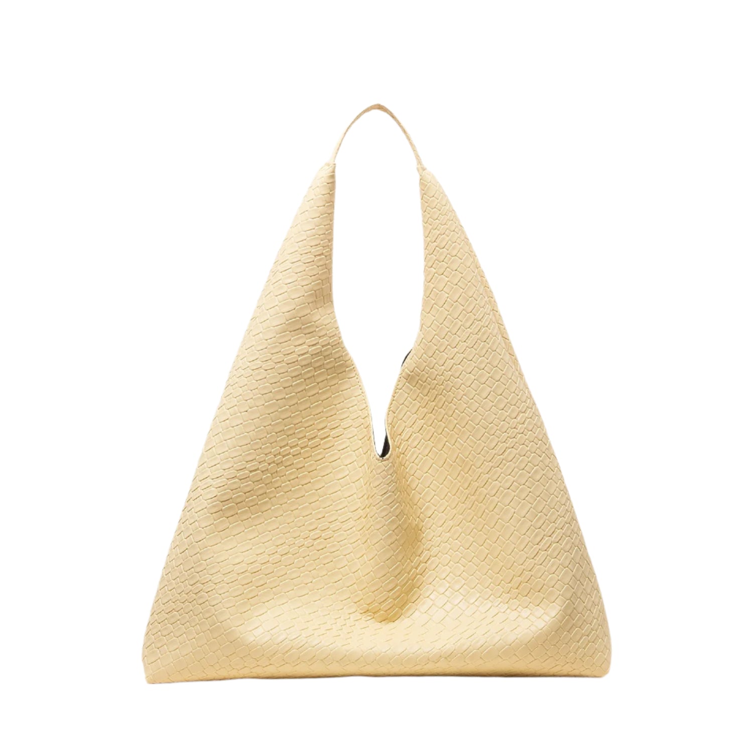 Soft slouchy vegan leather hobo tote with structured base