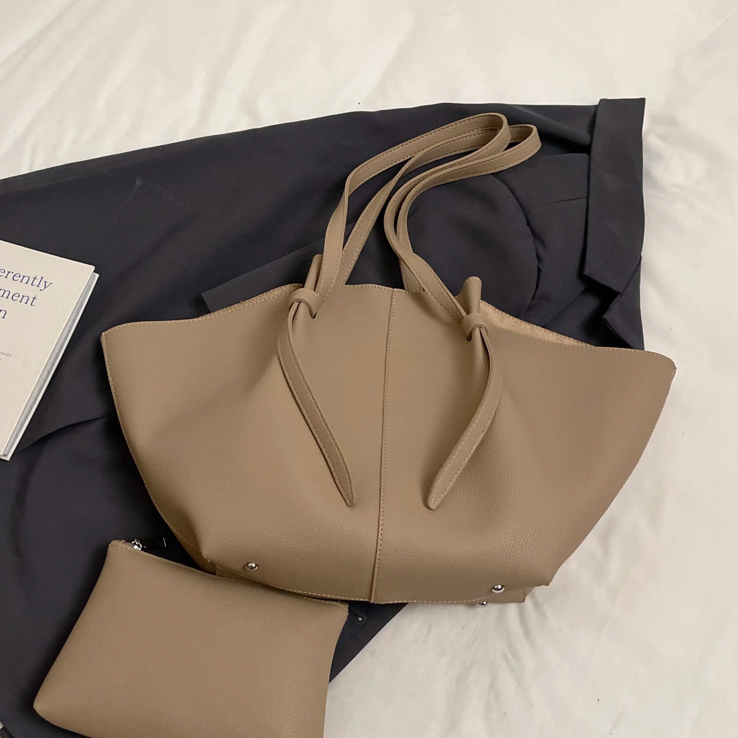 Soft Faux Leather Large Capacity Tote Bag Womans Bag