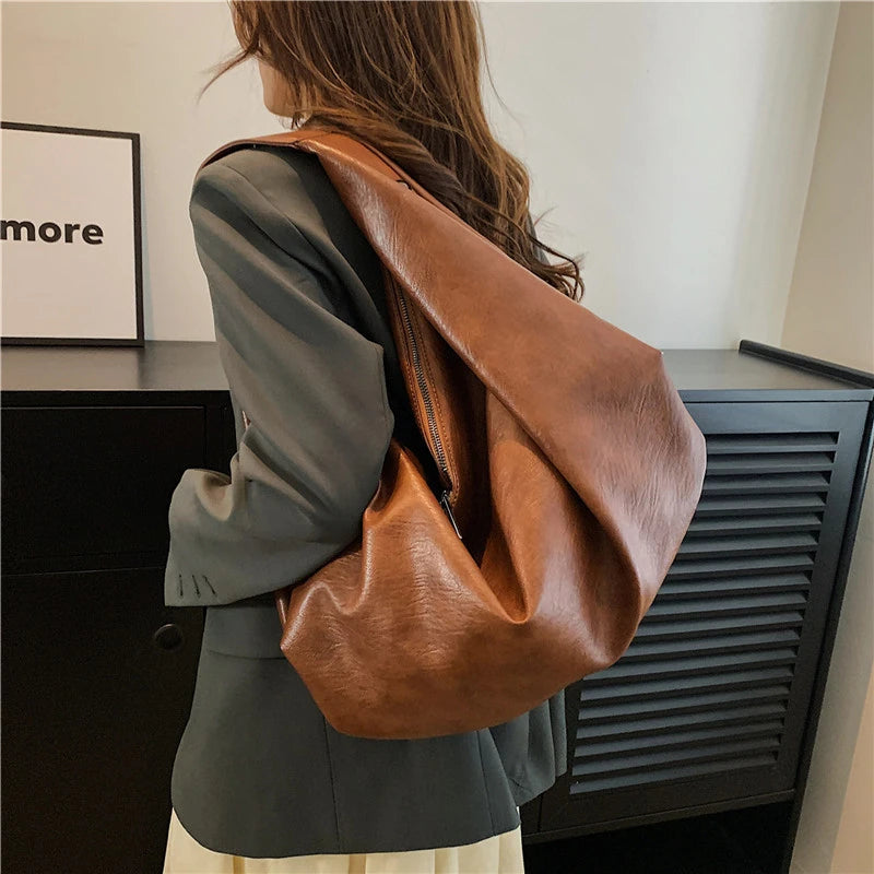 spacious faux leather tote bag for women daily use