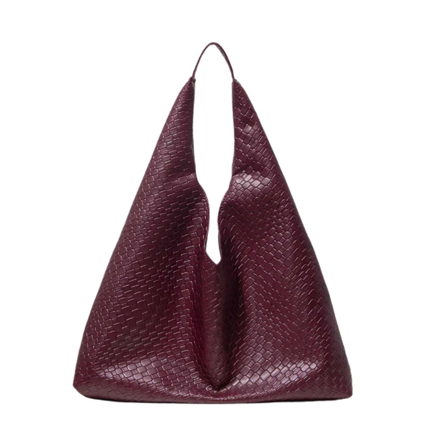 Faux leather woven hobo bag with artisanal design