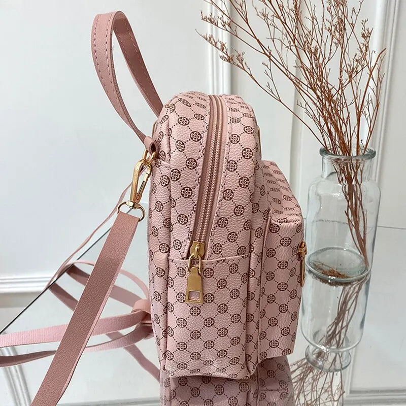chic faux leather daypack purse for school and shopping