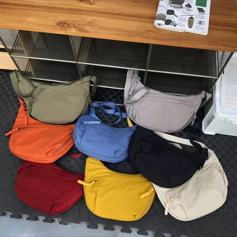 Versatile Nylon Shoulder Bag – Lightweight Crossbody Hobo Tote