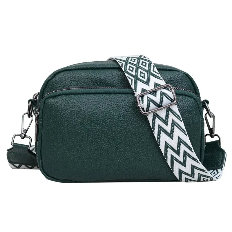 fashionable faux leather crossbody with removable strap