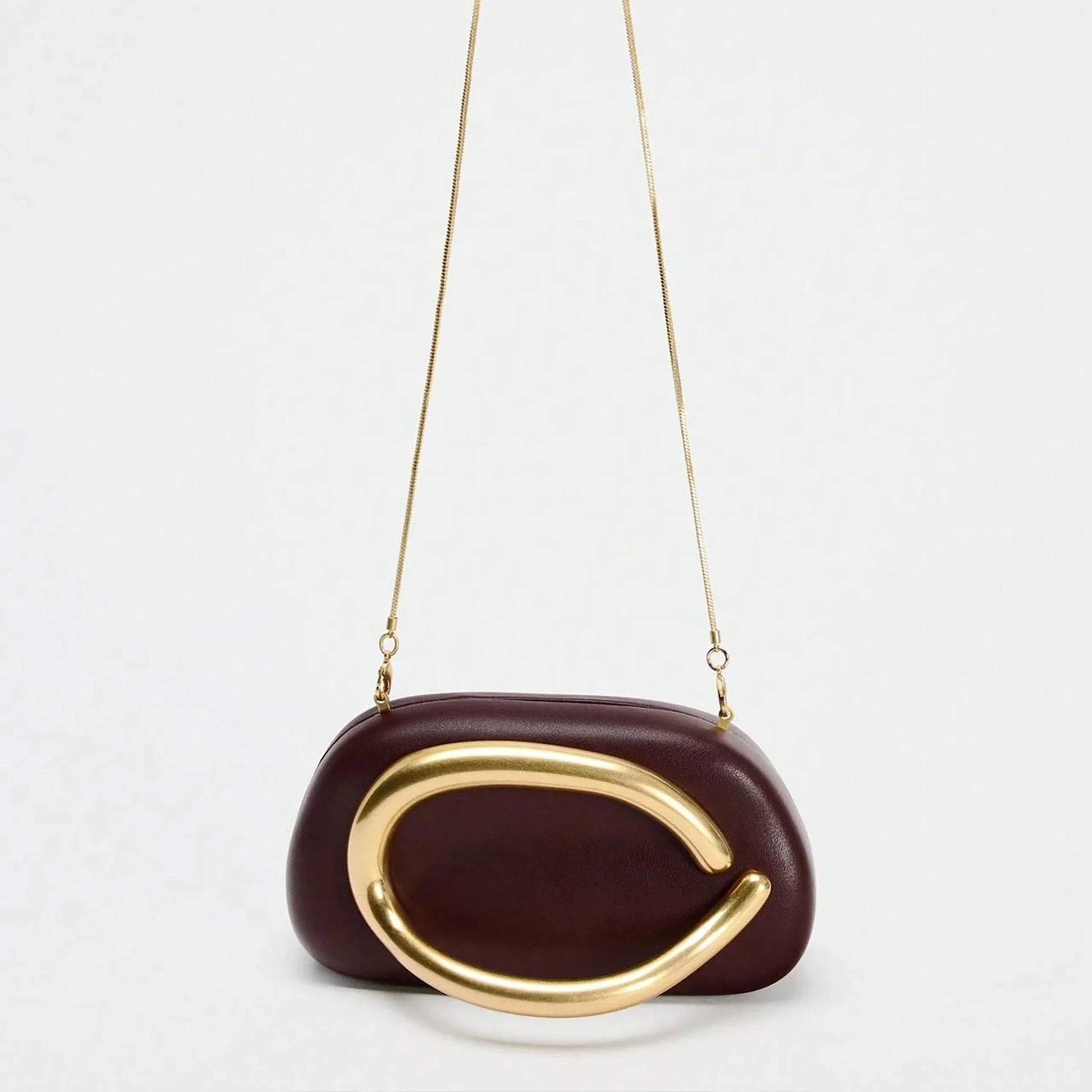 chic formal box clutch purse with removable chain strap