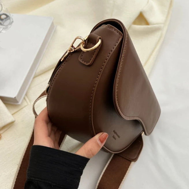 Faux Leather Saddle Crossbody Bag