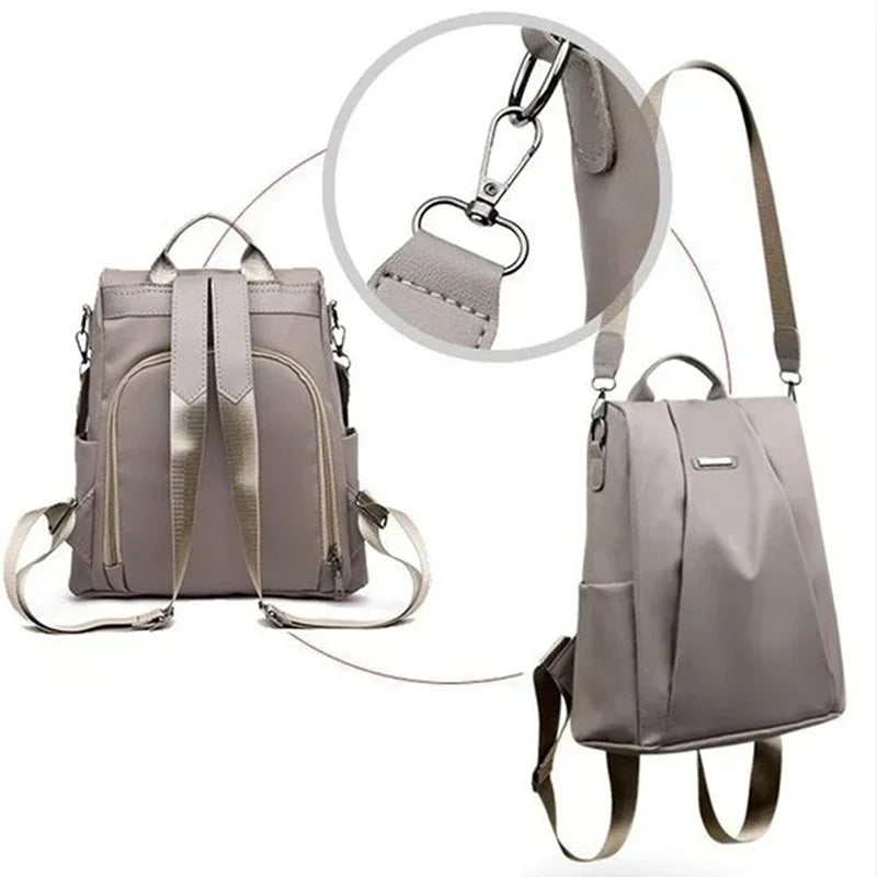 multifunctional nylon backpack convertible to shoulder bag