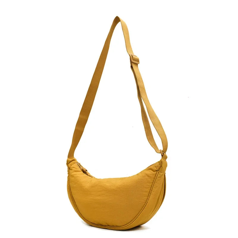everyday nylon shoulder bag with secure zip closure