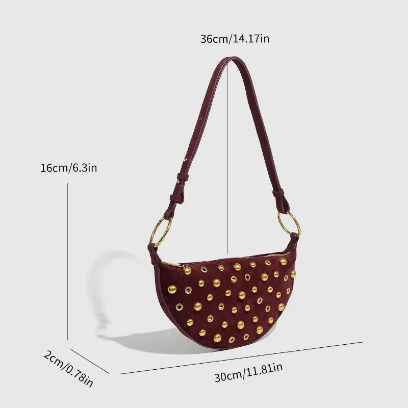 chic bohemian studded crossbody evening purse