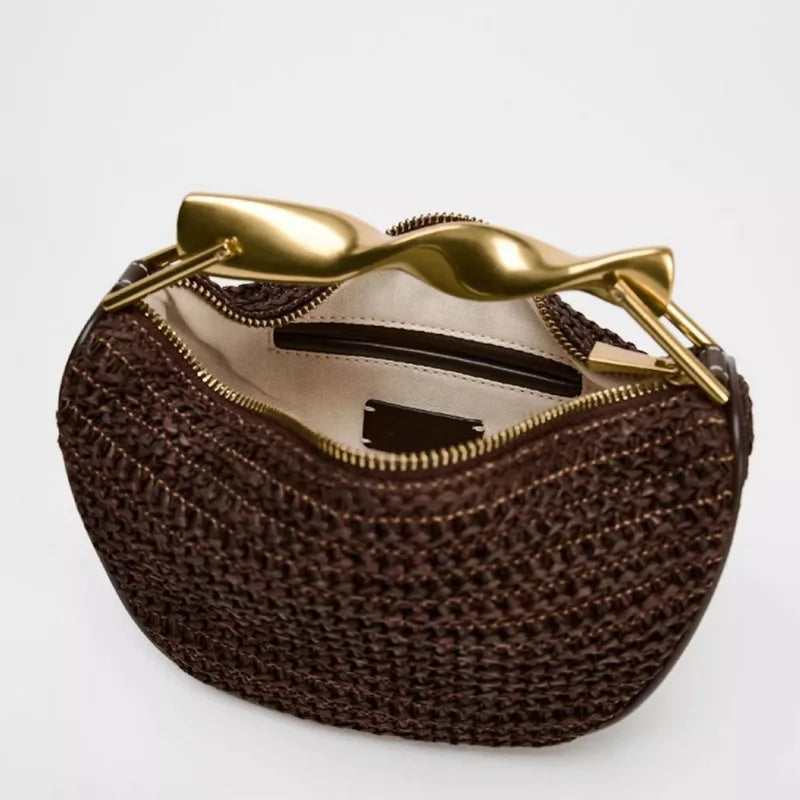 lightweight woven rattan crossbody purse for daily wear