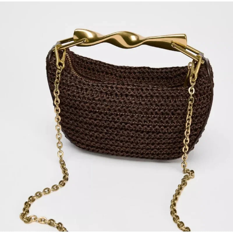 designer inspired woven rattan handbag for beach and city