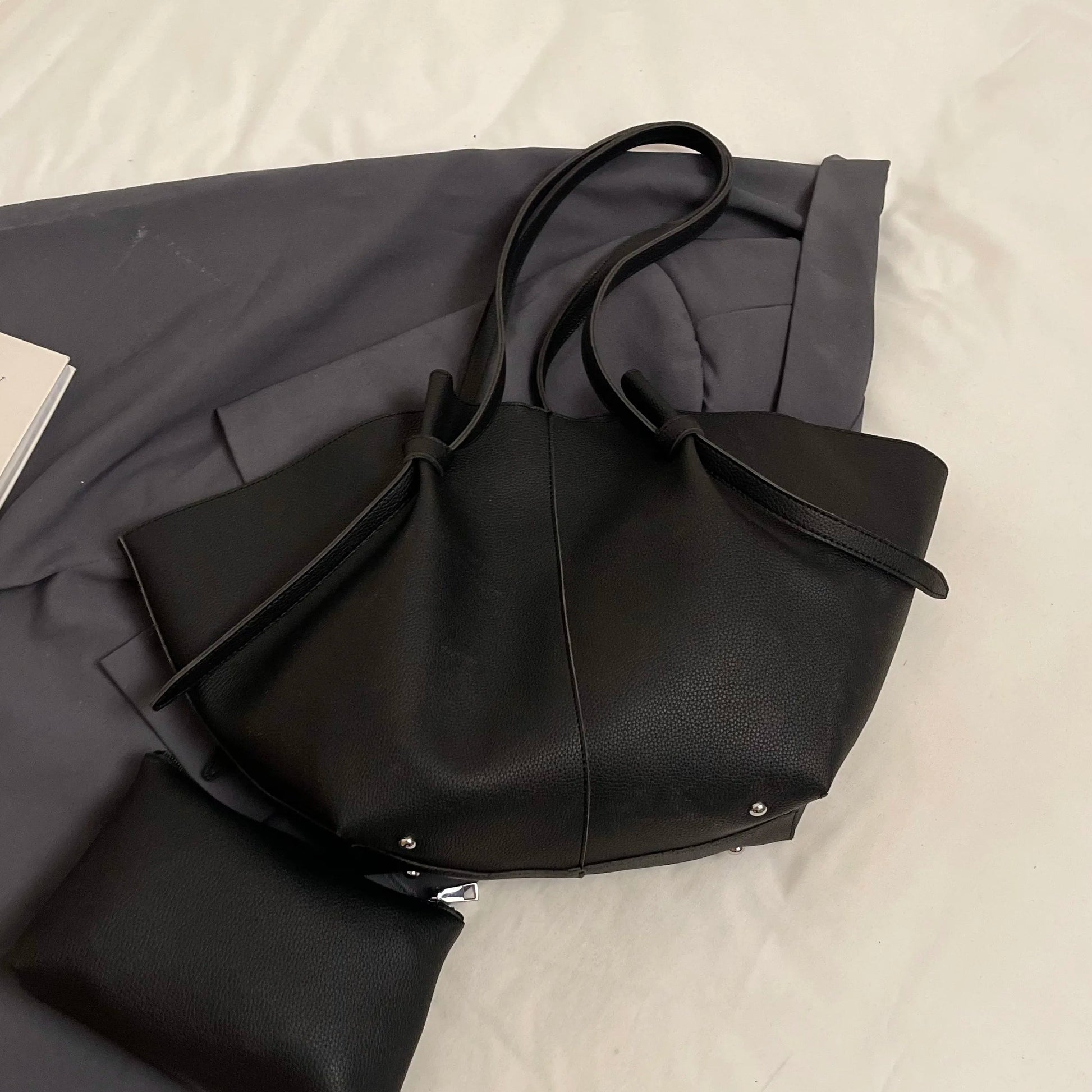 Soft Faux Leather Large Capacity Tote Bag Womans Bag