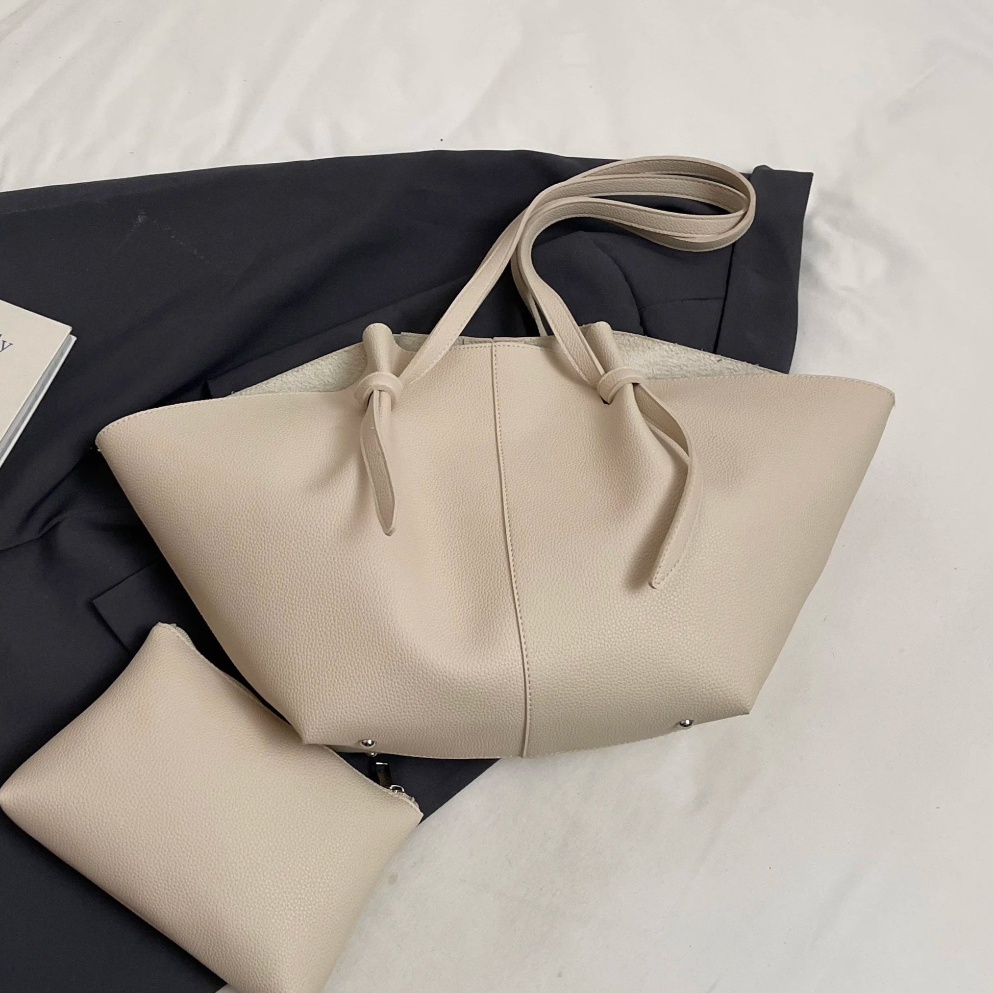 Soft Faux Leather Large Capacity Tote Bag Womans Bag