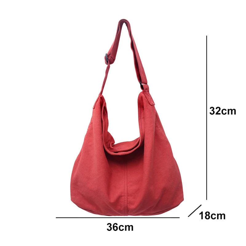 Canvas Shoulder Bag – Large-Capacity Casual Crossbody for Women
