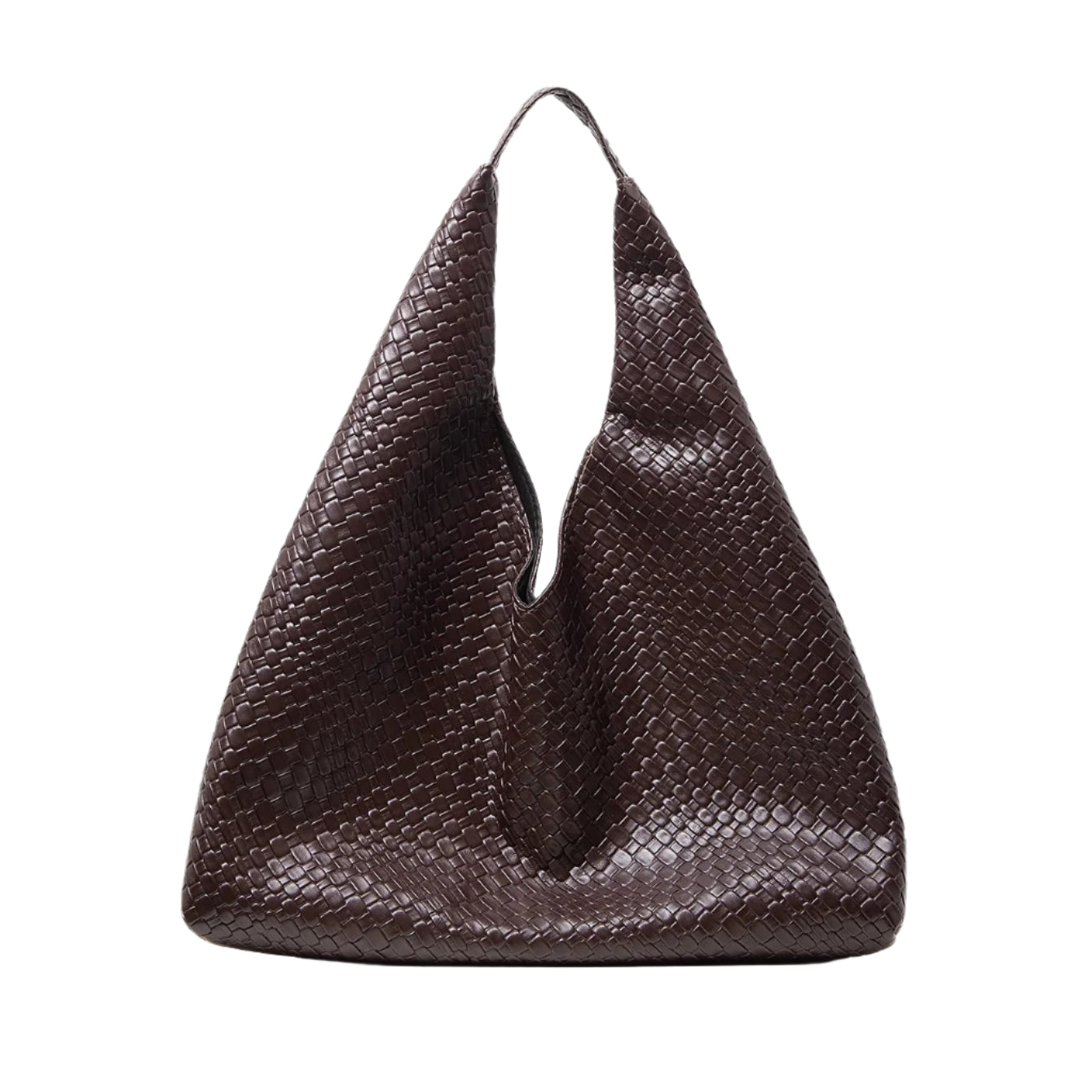 Woven vegan leather hobo bag with spacious interior