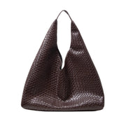 Woven vegan leather hobo bag with spacious interior