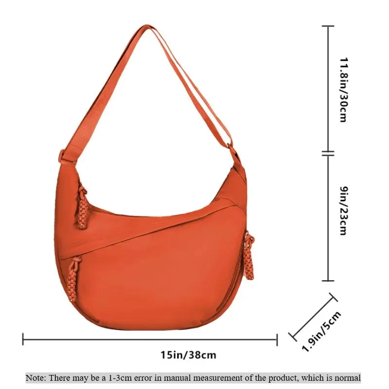Versatile Nylon Shoulder Bag – Lightweight Crossbody Hobo Tote