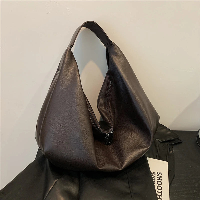versatile vegan leather slouchy tote for women