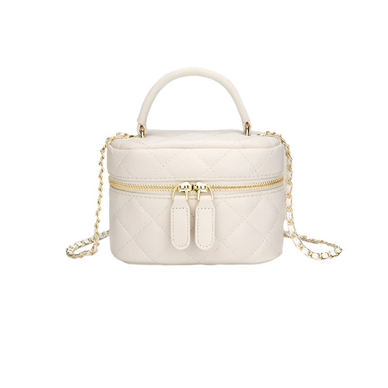 elegant faux leather bucket purse with gold zipper
