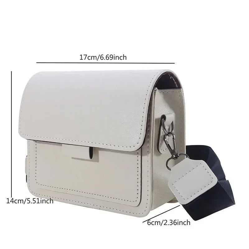 minimalist faux leather shoulder bag with adjustable strap