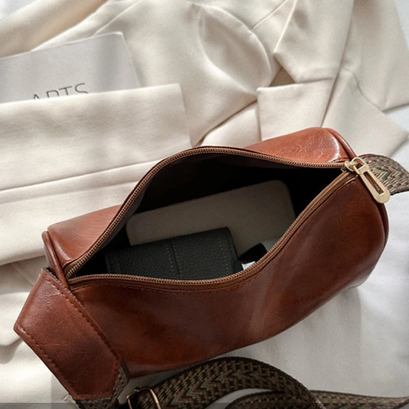 elegant faux leather vintage boston bag with zipper closure
