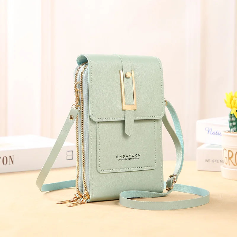 elegant faux leather crossbody wallet purse for everyday wear