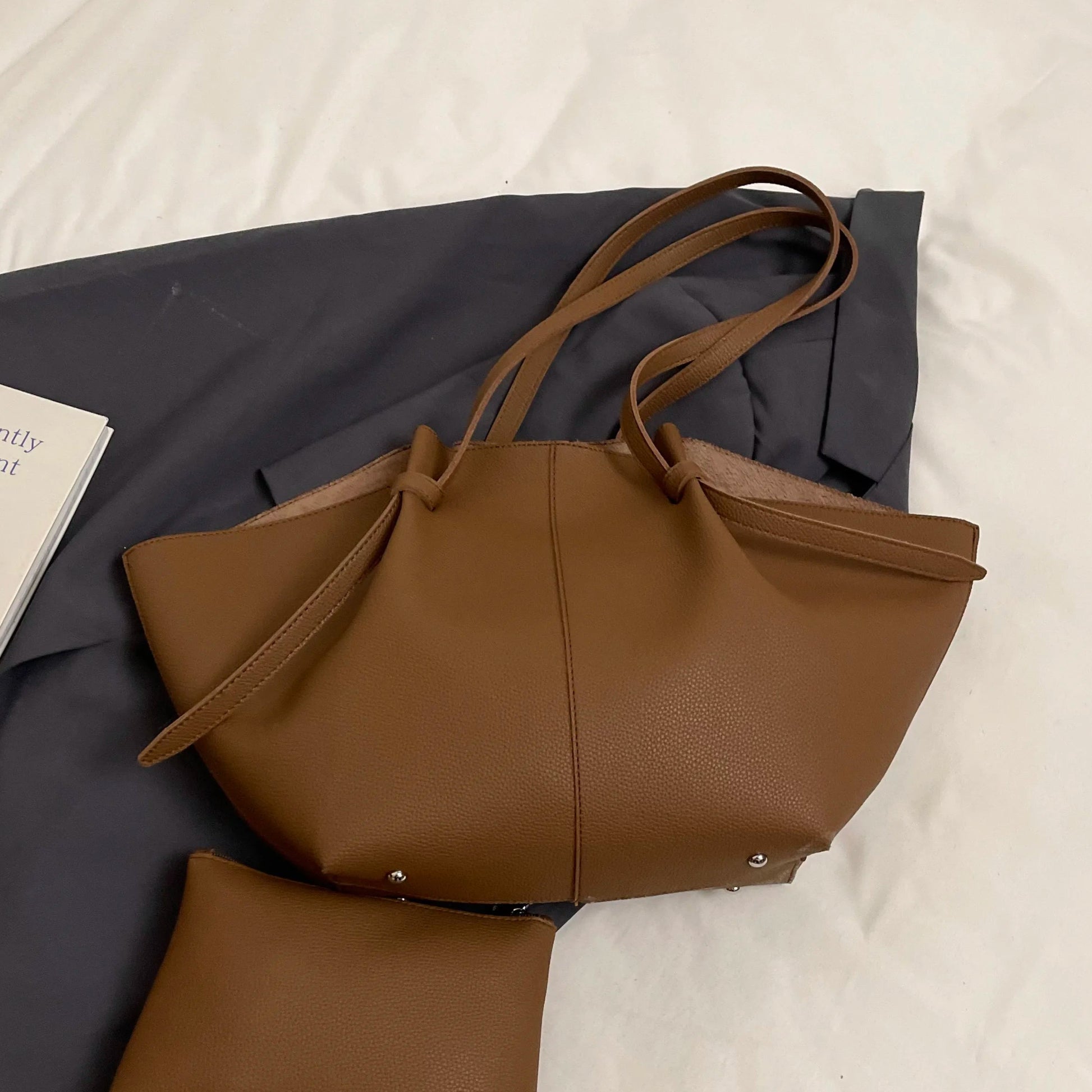 Soft Faux Leather Large Capacity Tote Bag Womans Bag