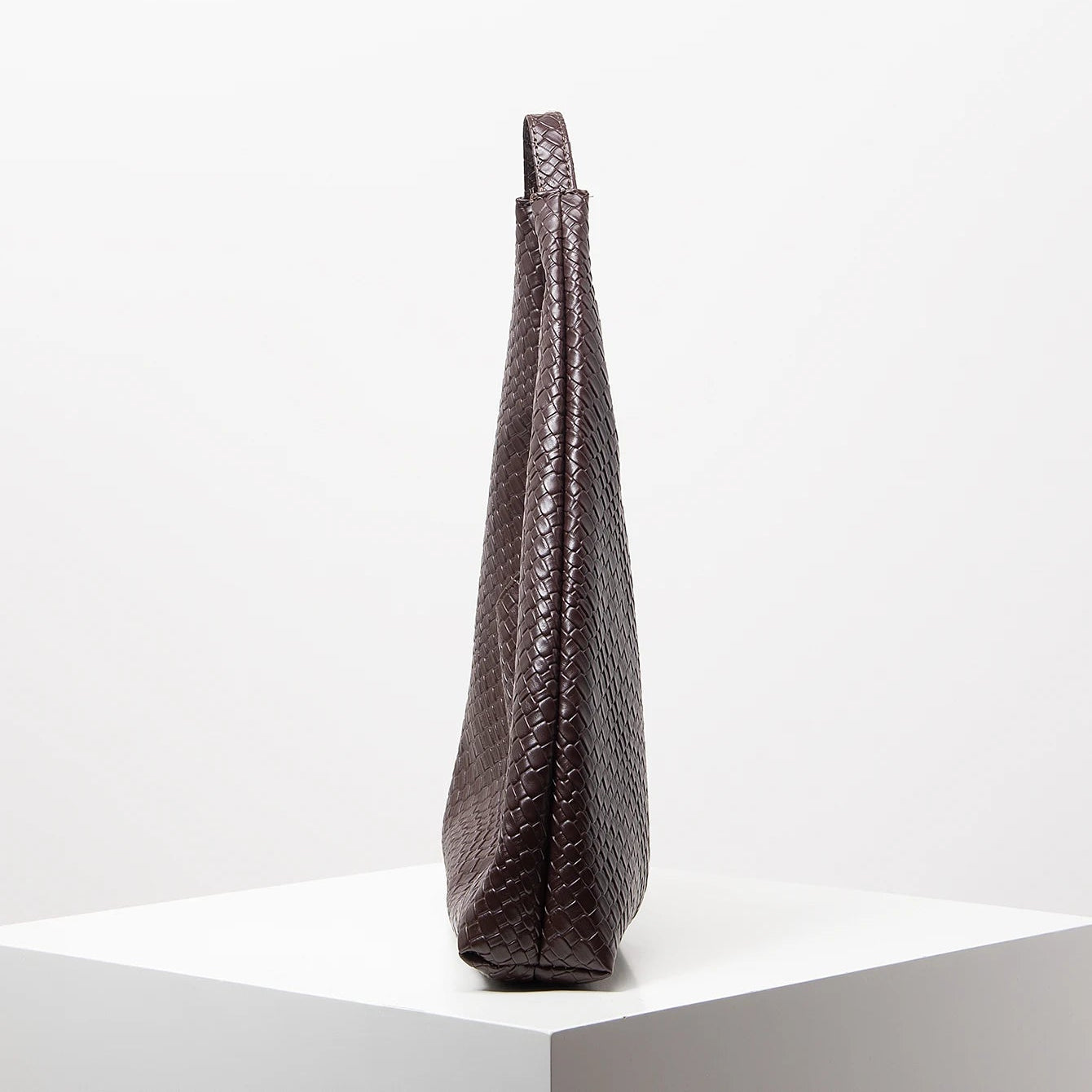 Modern woven hobo tote with slouchy silhouette