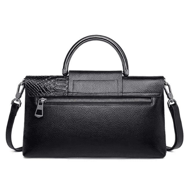 Textured Faux Leather Envelope Bag Black 