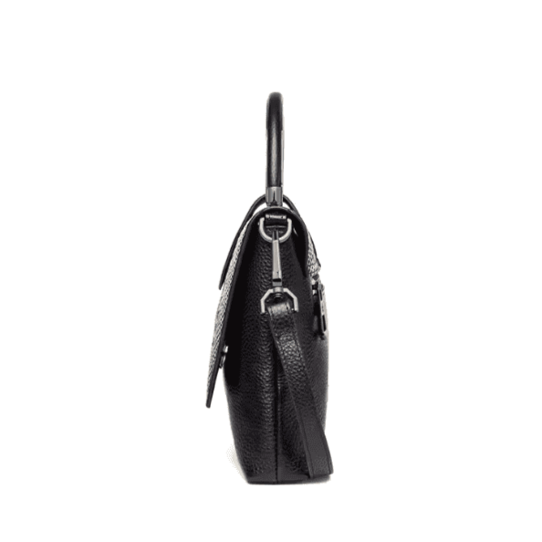 Textured Faux Leather Envelope Bag Black
