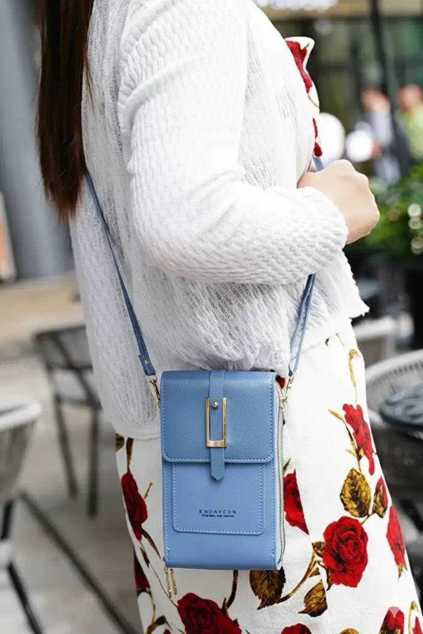 Touchscreen Wallet Crossbody Blue - Mobile bag
