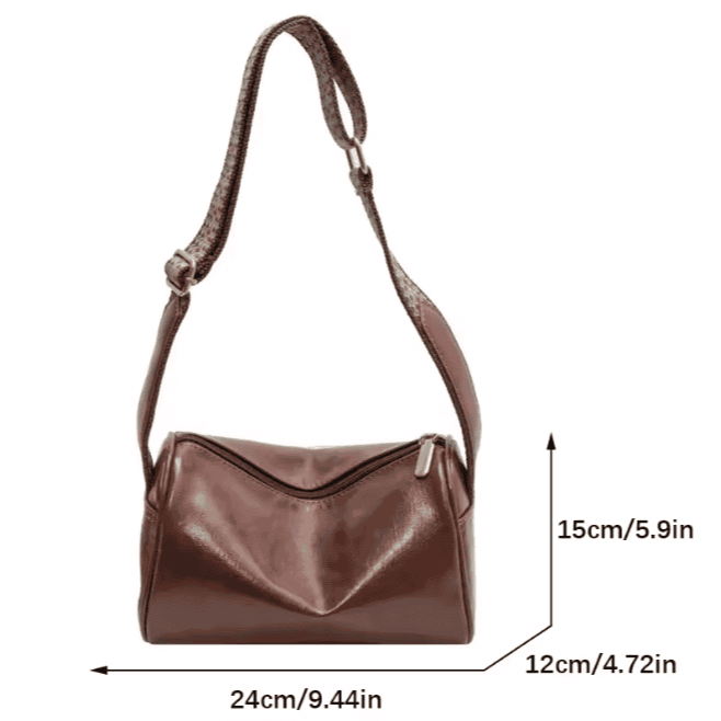stylish compact vintage faux leather boston crossbody purse
