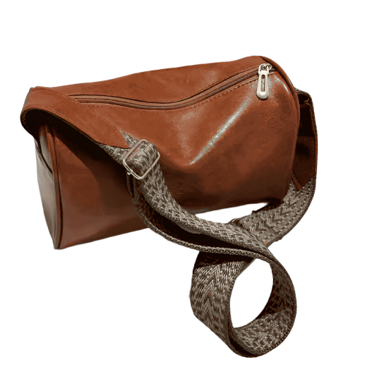 Vintage Faux Leather Boston Bag – Small Pillow-Style Crossbody