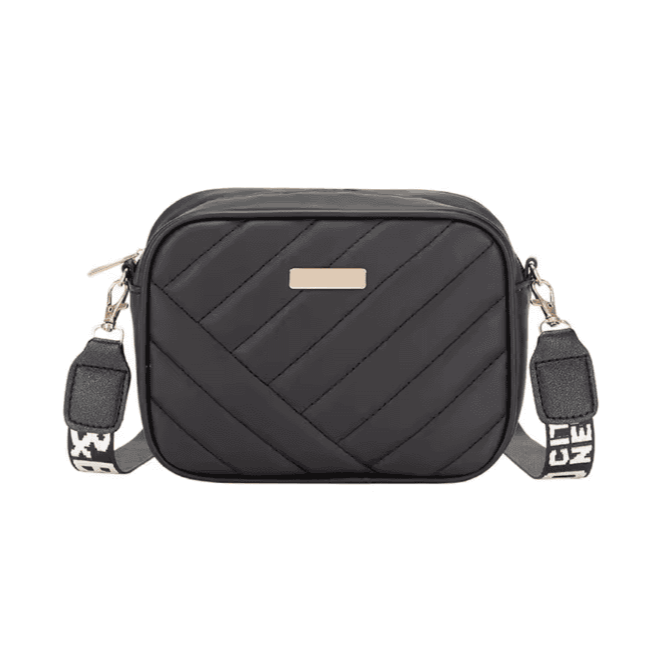 Vintage Quilted Crossbody Bag BLACK